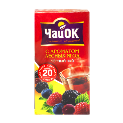 Фруктовый чай «ЧайОк» черный байховый, 20 пакетиков