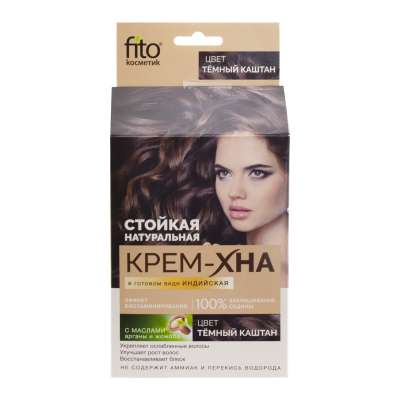 Стойкая крем-хна для волос "Народные рецепты", Fito cosmetic, 50 мл, в ассортименте