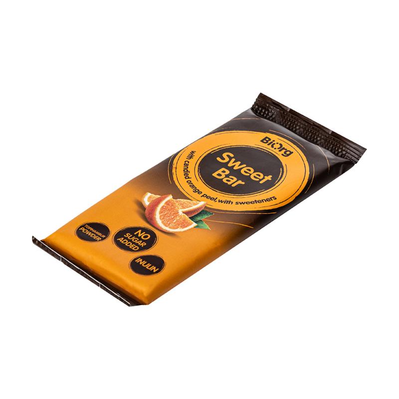 Шоколад без сахара, "Sweet Bar", Biorg, с апельсином, 90 г