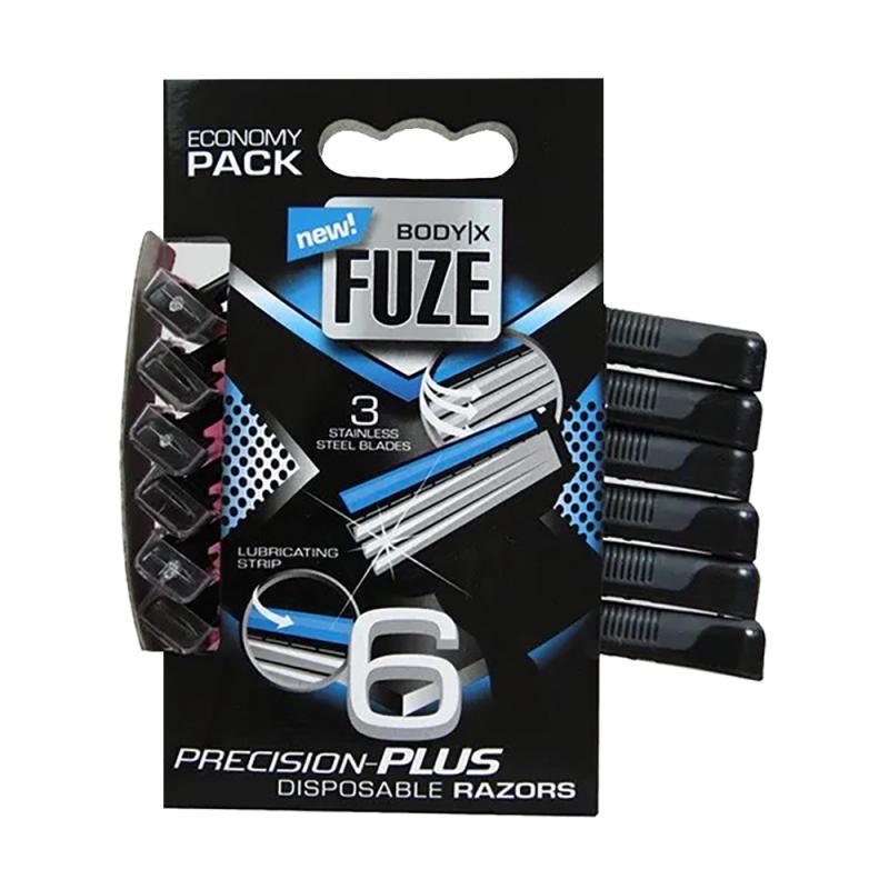 Набор одноразовых бритв, Body-X Fuze, 3 лезвия, 6 шт.