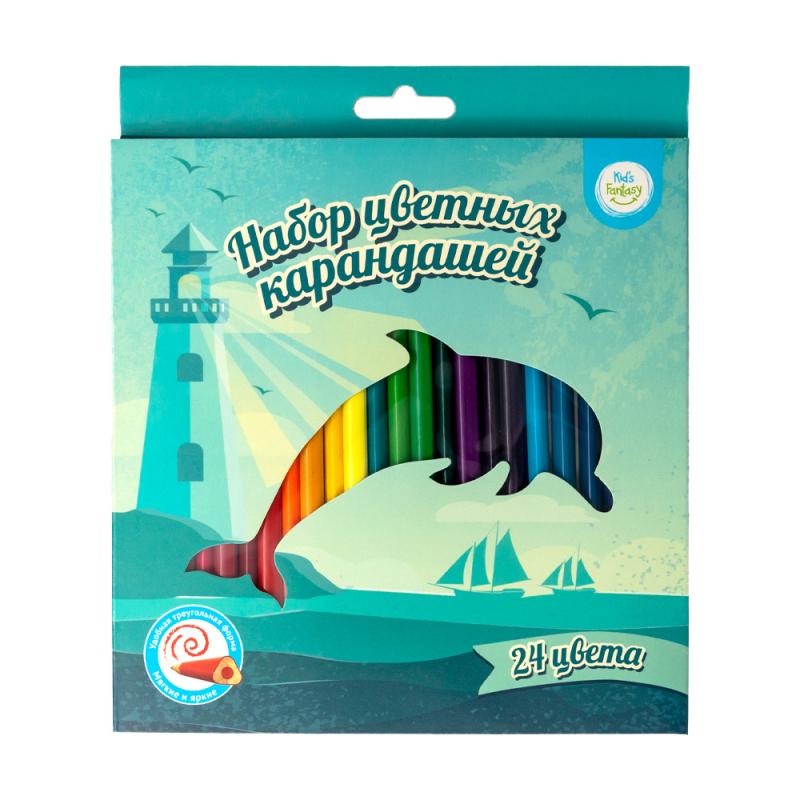 Набор цветных карандашей, Kid's Fantasy, 24 шт., в ассортименте