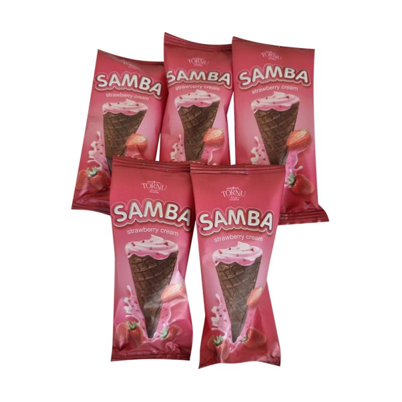 Вафельные конусы Samba с клубничной начинкой, 200 г