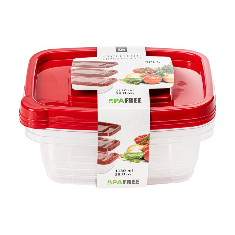 Комплект контейнеров для хранения продуктов, 3 шт.
