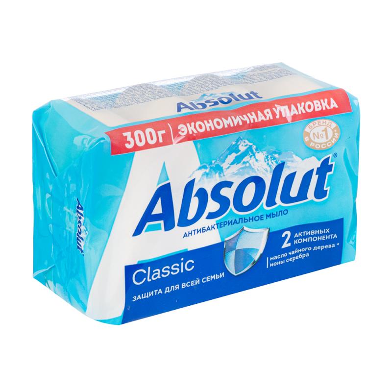 Мыло антибактериальное, Absolut, 300 г (4х75 г), в ассортименте