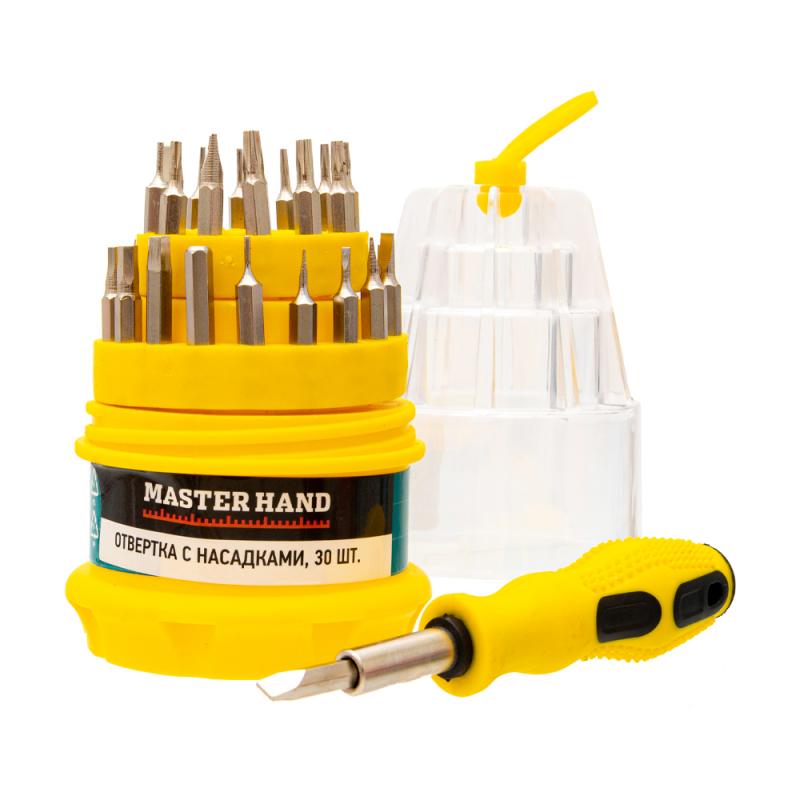 Отвертка с насадками, Master Hand, 30 шт., в ассортименте