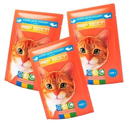 Корм для кошек с рыбой, 100 г