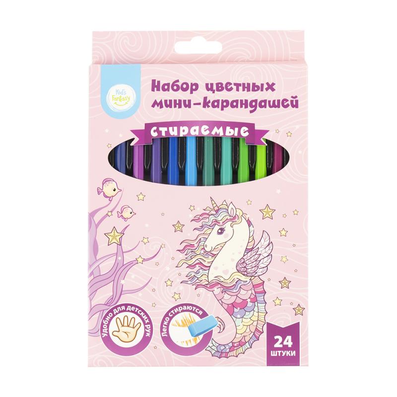 Набор цветных мини карандашей, Kid's Fantasy, 24 шт., в ассортименте