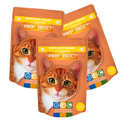 Корм для кошек с индейкой, 100 г