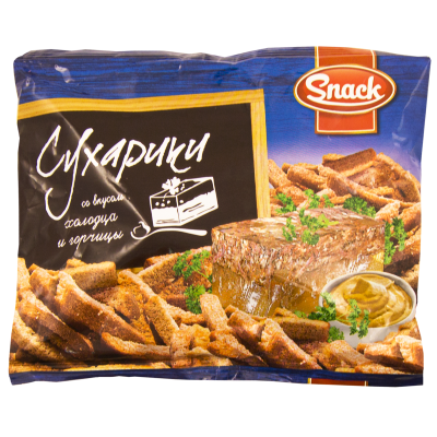 Сухарики "Snack" со вкусом холодца и горчицы, 50 г