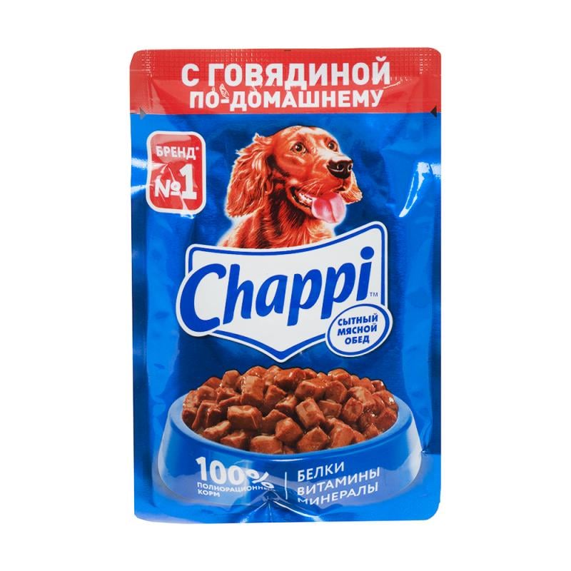 Влажный корм для собак, Chappi, с говядиной по-домашнему, 85 г