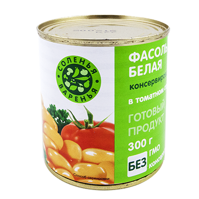 Фасоль белая в томатном соусе "Cоленья&Варенья", 300 г