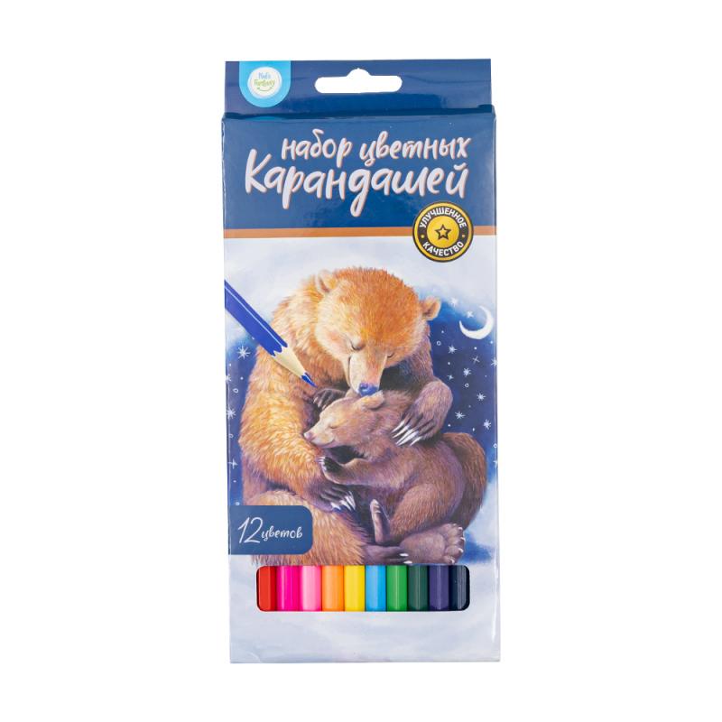 Набор цветных карандашей, Kid`s Fantasy, 12 шт., в ассортименте