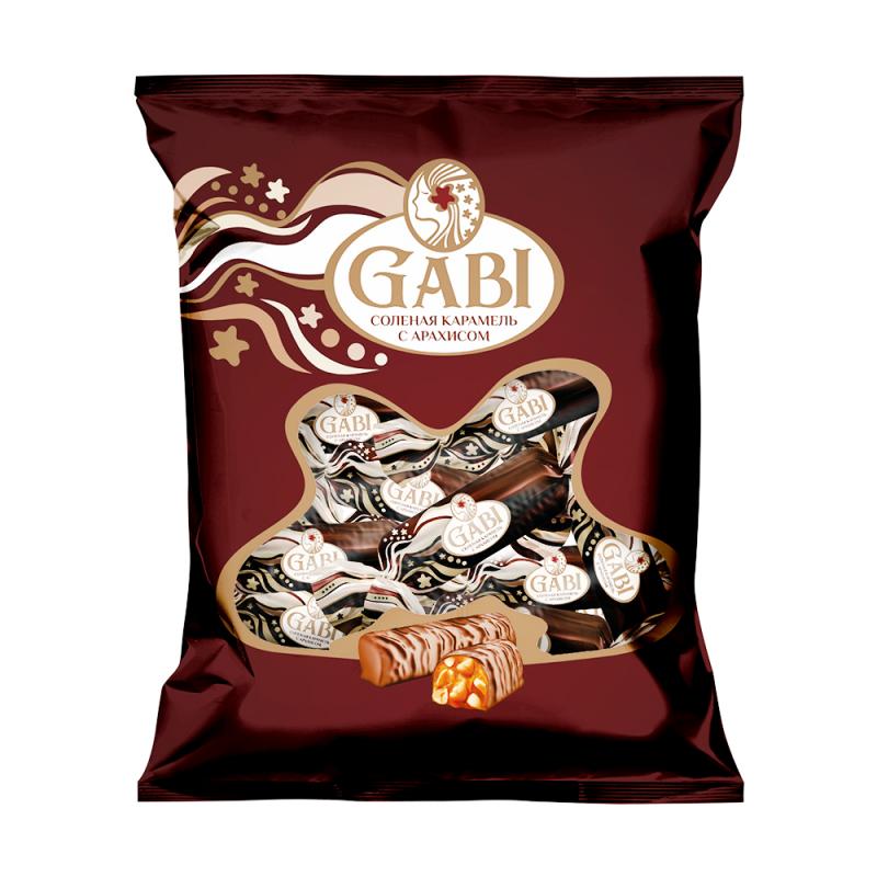 Конфеты, GABI, солёная карамель с арахисом, 200 г