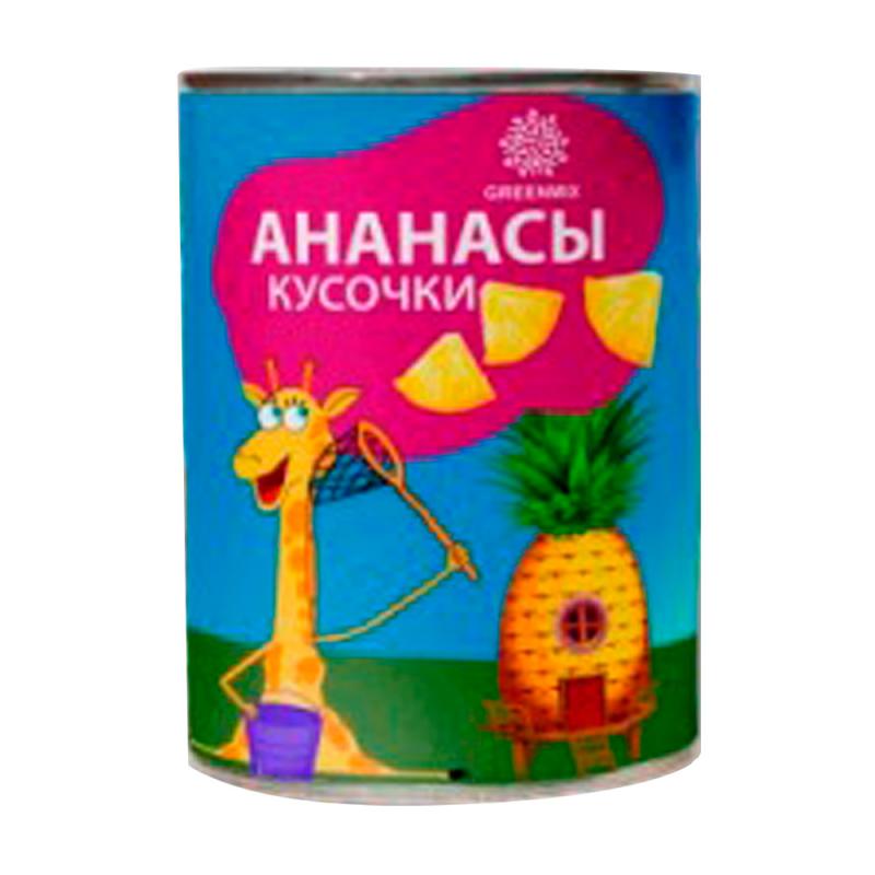 Ананасы в сиропе, Greenmix, 580 мл