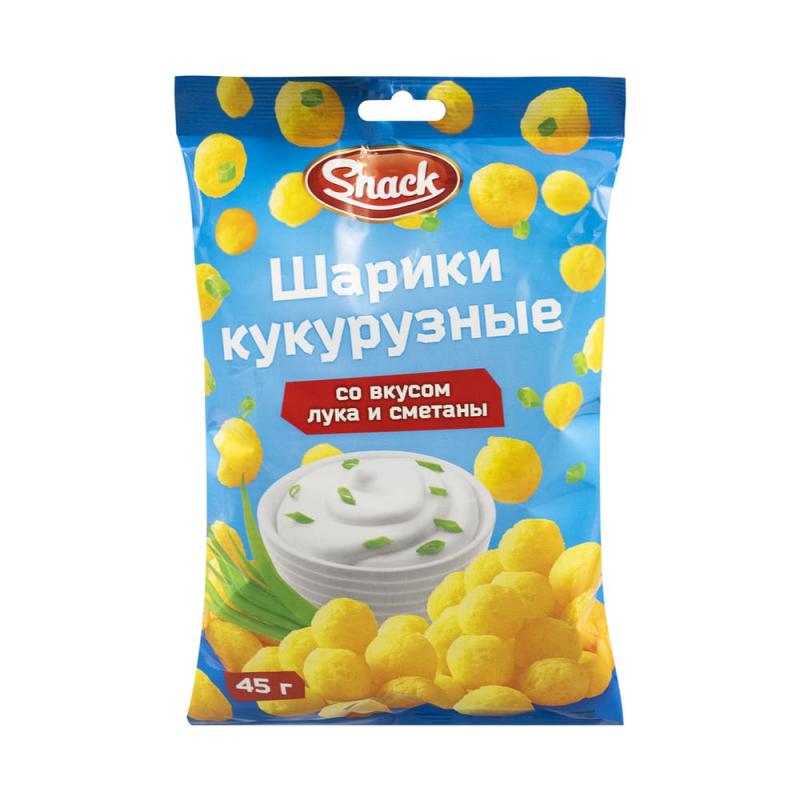 Шарики кукурузные, Snack, 45 г, в ассортименте
