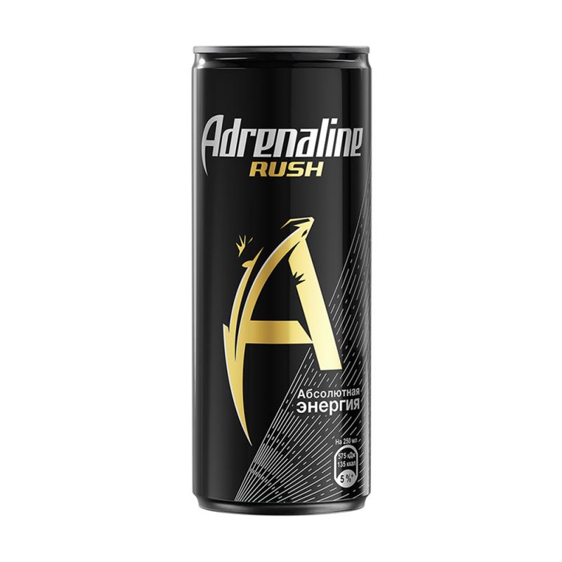Напиток энергетический, Adrenaline Rush, безалкогольный, 0,25 л