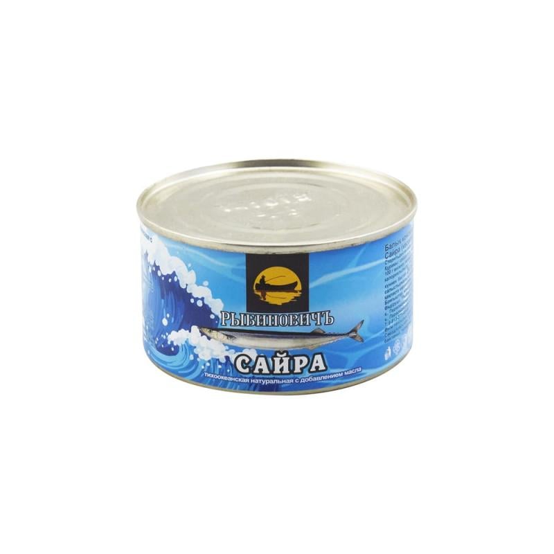 Консервированная тихоокеанская Сайра,  с добавлением масла, 240 г