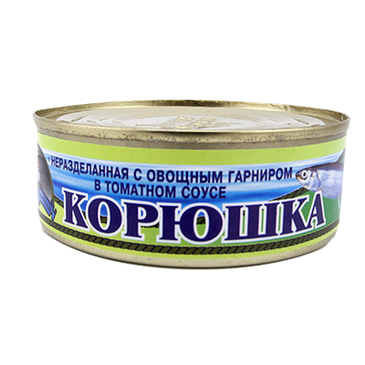 Корюшка с овощным гарниром в томатном соусе, 230 г