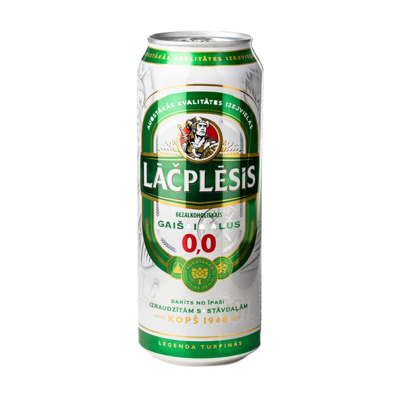 Alus bezalk.LĀČPLĒSIS 0,0% 0,5L bundža