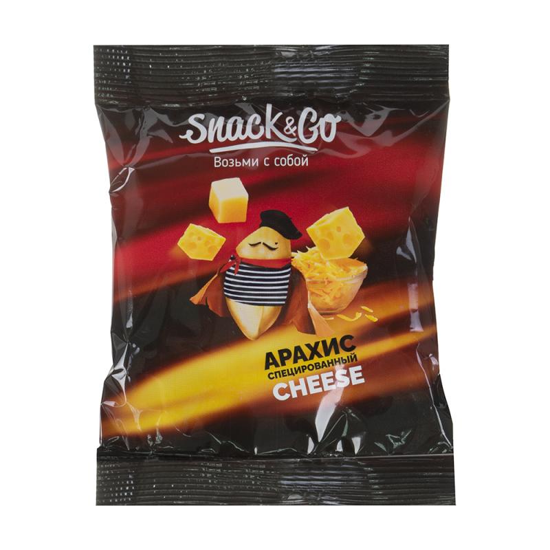 Ядра жареного солёного арахиса, Snack & Go, со вкусом сыра, 90 г