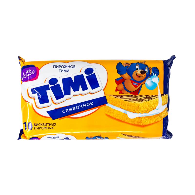 Пирожное бисквитное "Тими" сливочное, 300 г