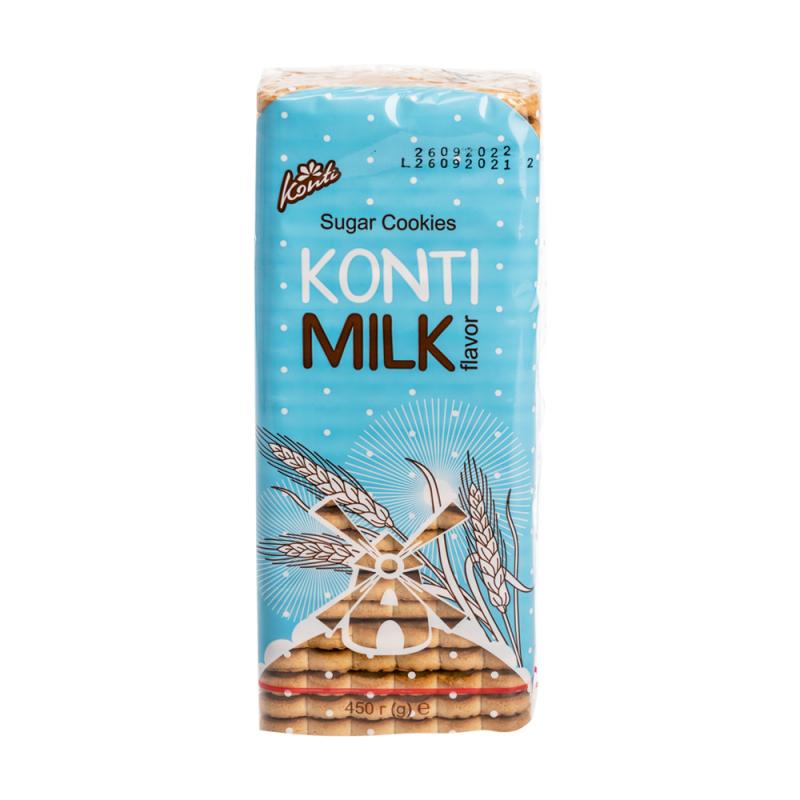 Печенье Konti, со вкусом молока, 450 г