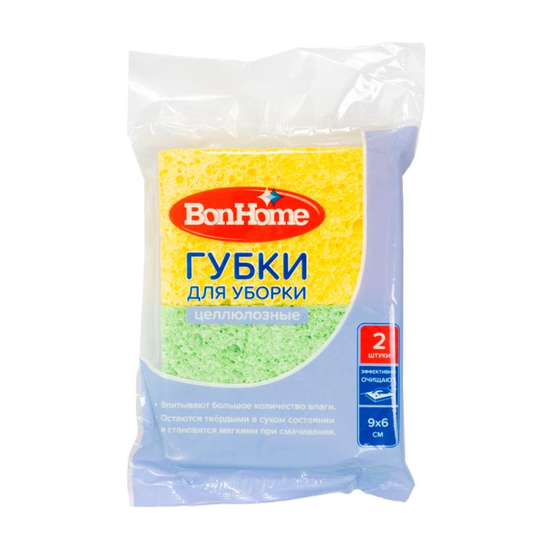 Губки целлюлозные для уборки, BonHome, 2 шт., в ассортименте