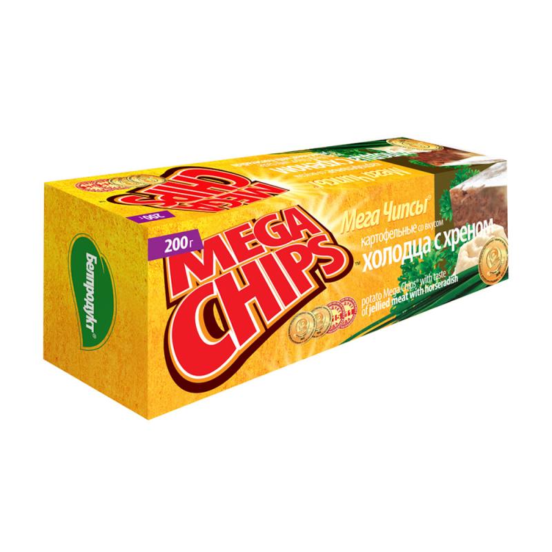 Мегачипсы картофельные, Megachips, 200 г, в ассортименте