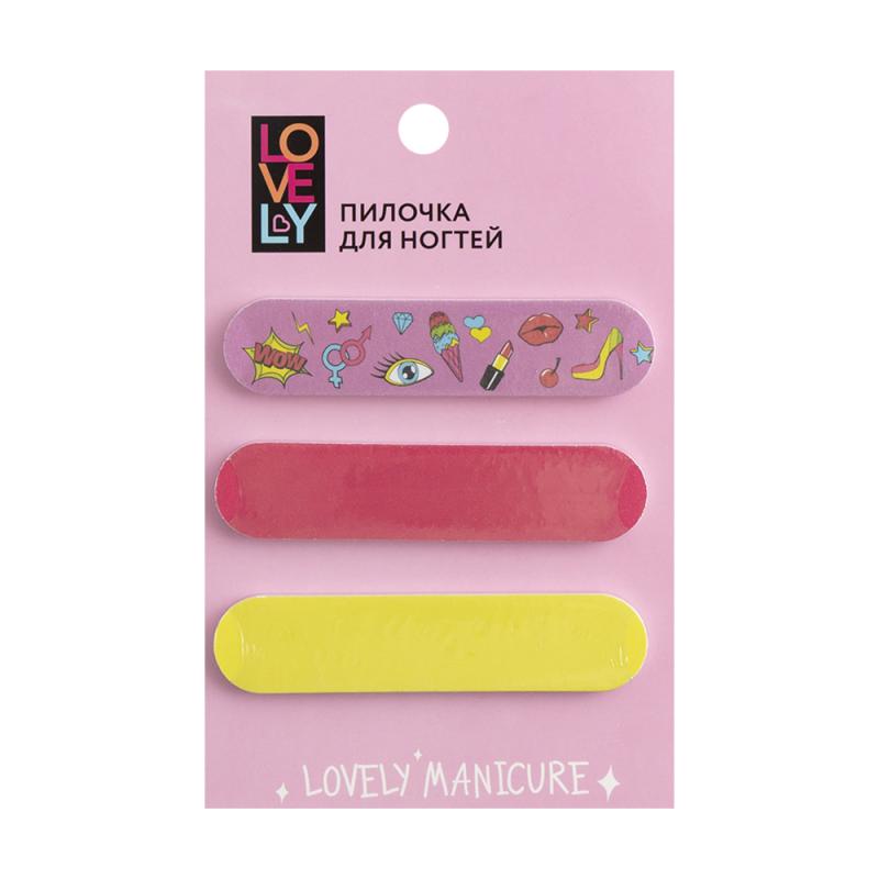 Пилочка для ногтей, Lovely, 3 шт., в ассортименте