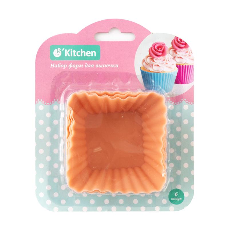 Набор форм для кексов и маффинов, O'Kitchen, 6 шт., в ассортименте