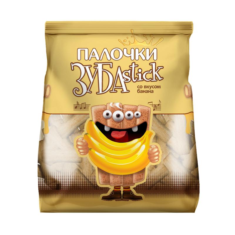 Палочки, Zubastik, с банановой начинкой, 140 г