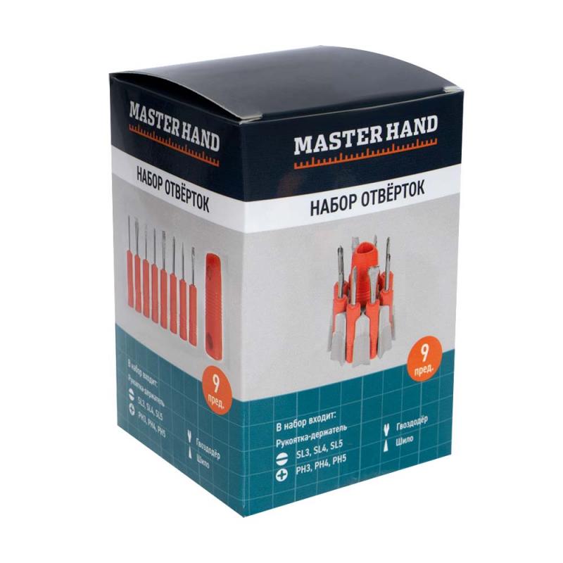 Набор отверток, Master Hand, 9 предметов, в ассортименте