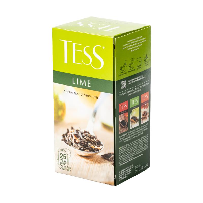 Чай зелёный, TESS, лайм, 25х1,5 г