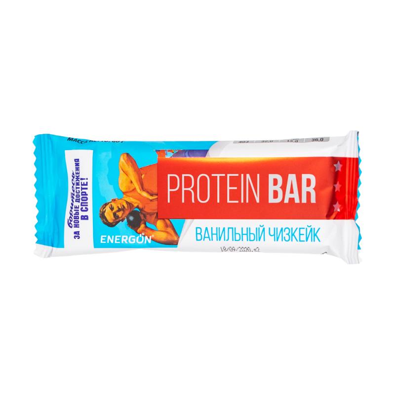 Протеиновый батончик "Protein Bar", ENERGON, ванильный чизкейк, 60 г