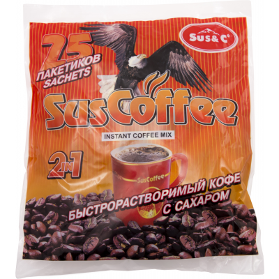Кофе растворимый 2 в 1 "Sus Coffee", 25 пак.