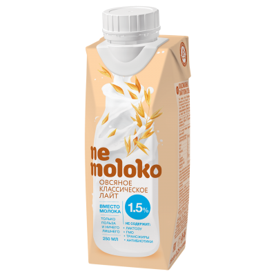 Напиток, Nemoloko, овсяное классическое, лайт, 0,25 л