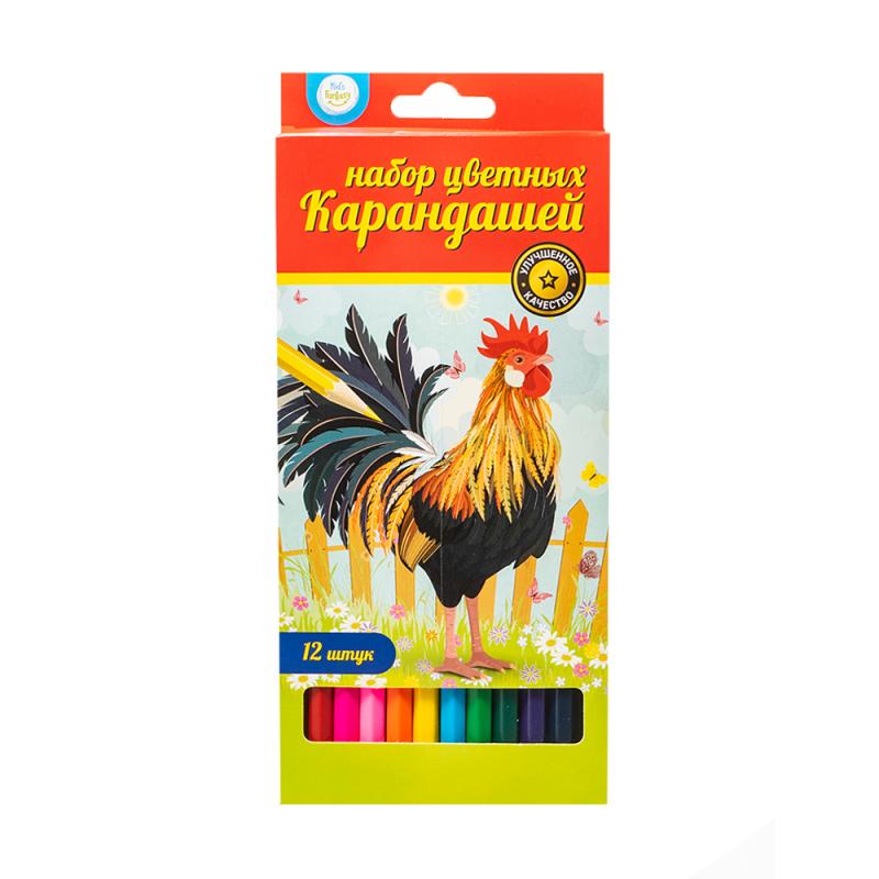 Набор цветных карандашей, Kid`s Fantasy, 12 шт., в ассортименте
