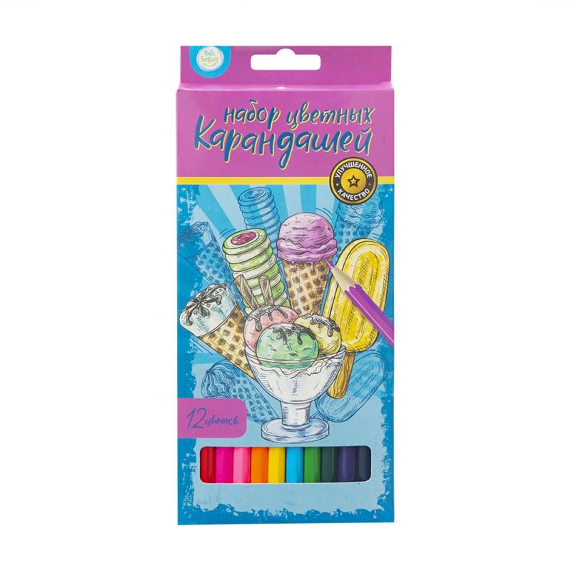 Набор цветных карандашей, Kid`s Fantasy, 12 шт., в ассортименте