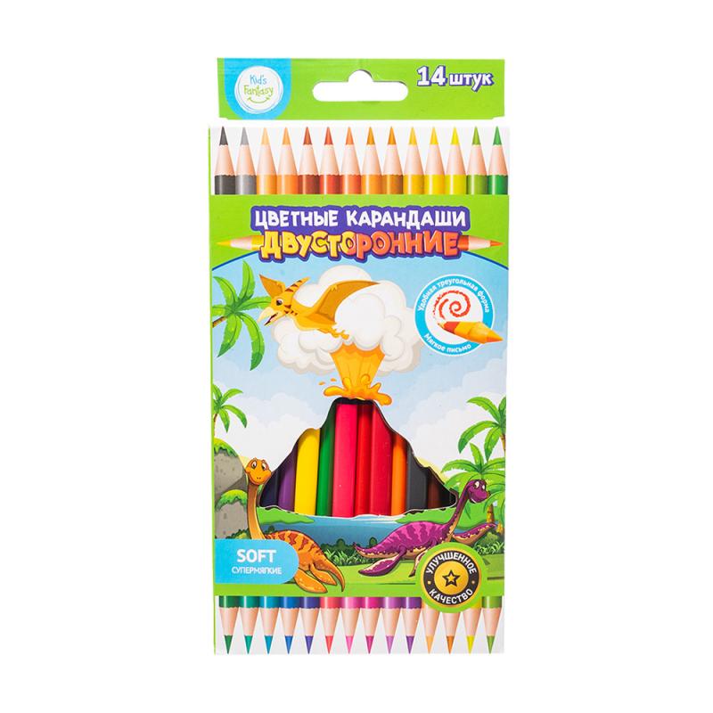 Набор цветных двусторонних карандашей, Kid`s Fantasy, 14 шт., в ассортименте