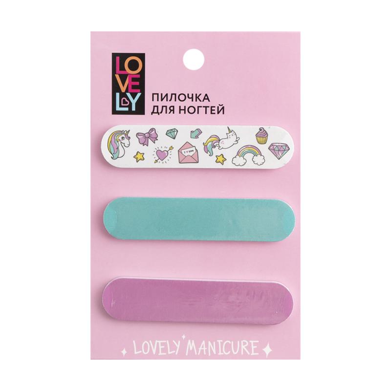 Пилочка для ногтей, Lovely, 3 шт., в ассортименте