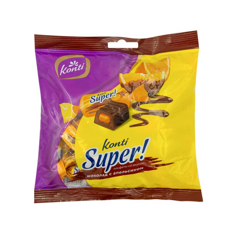Конфеты "Super! Konti" со вкусом шоколад с апельсином, 315 г