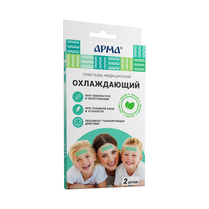 Пластырь медицинский охлаждающий, 2 шт., в ассортименте