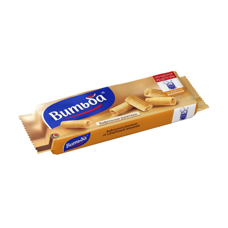Вафельные рулетики, Витьба, со сгущённым молоком, 80 г