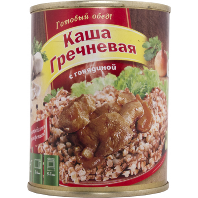 Каша гречневая с говядиной, 338 г