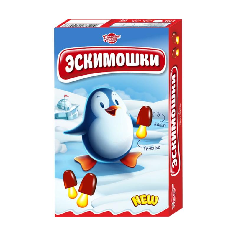 Печенье со вкусом какао "Эскимошки", 90 г