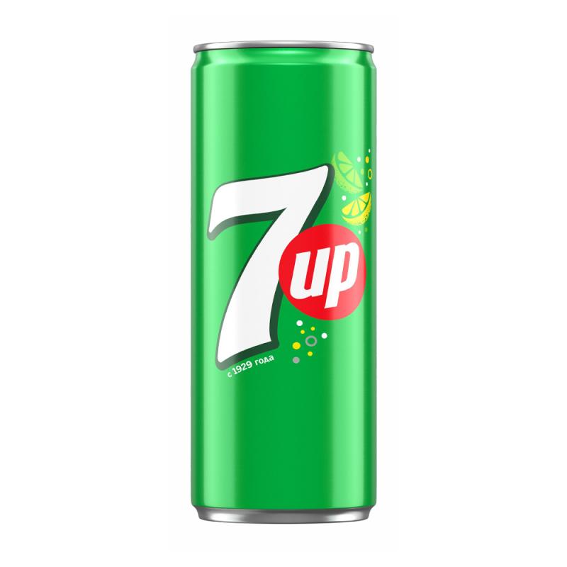 Напиток сильногазированный, 7UP, 0,33 л