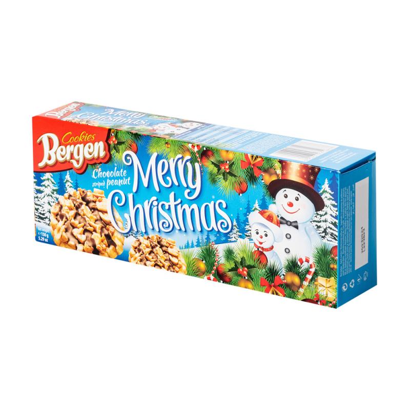 Печенье с шоколадом и арахисом Merry Christmas, 150 г