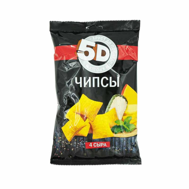 Чипсы пшеничные, 5D, 90 г, в ассортименте