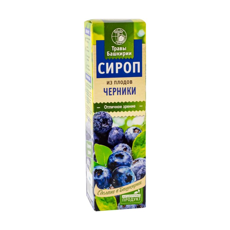 Сироп из плодов черники, Травы Башкирии, 240 мл
