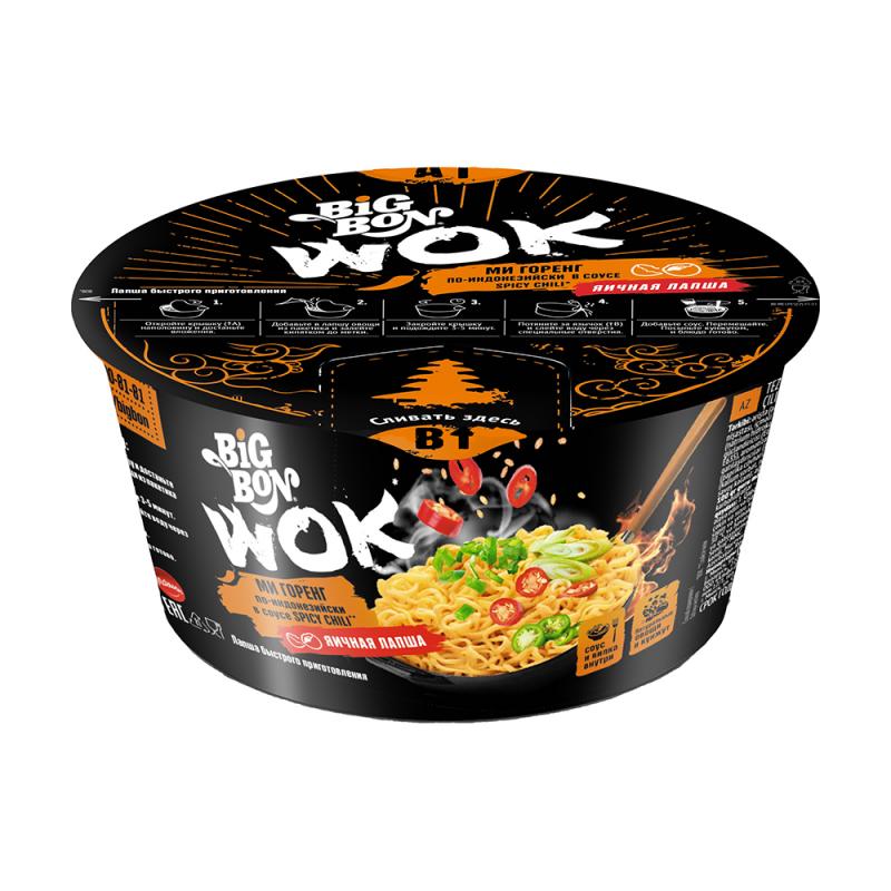 Лапша быстрого приготовления, Big Bon Wok, 85 г, с соусом, в ассортименте